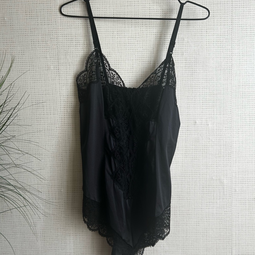 Vintage Wonder Maid Elegant Black Lace Teddy romper